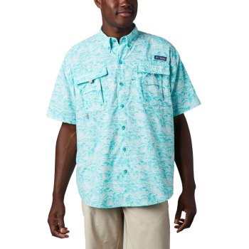 Columbia Overhemd Heren, PFG Super Bahama Short Sleeve LichtTurquoise, 49PHJRBNC